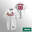 Youth's St. Louis Cardinals Custom #00 White Replica Home Jersey