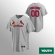 Youth's St. Louis Cardinals Custom #00 Gray Replica Road Jersey
