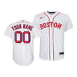 Youth's Boston Red Sox Custom #00 2021 Patriots' Day Replica Jersey White