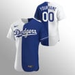 Men's Los Angeles Dodgers Custom Color Split Royal Jersey