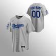 Youth's Los Angeles Dodgers Custom 2020 World Series Champions Gray Replica Alternate Jersey
