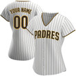 Women's  Custom San Diego Padres White /Brown Home Jersey