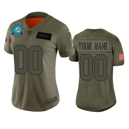 Women's Miami Dolphins Custom Camo 2019 Salute to Service Limited Jersey