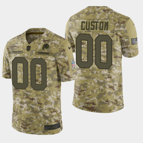 Men's Washington Redskins  Salute To Service Limited Stitched Custom Jersey, Camo, NFL Jersey - Tap1in