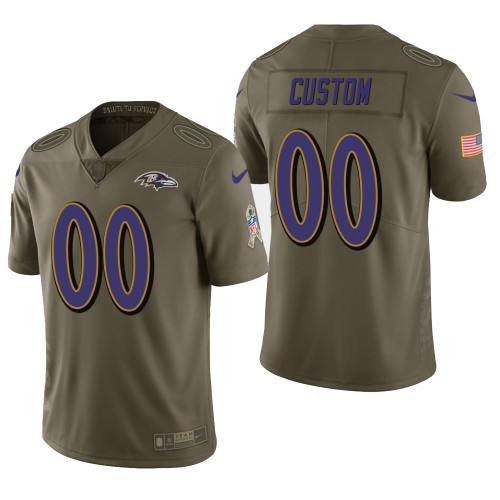 Baltimore Ravens Men's Olive Salute To Service Limited Stitched Jersey, NFL Jersey - Tap1in