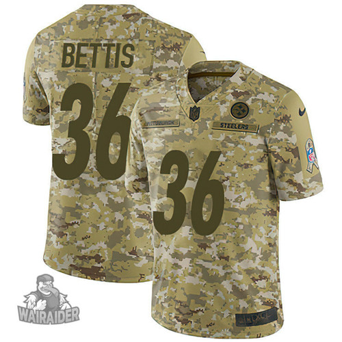Steelers #36 Jerome Bettis Camo Men's Stitched NFL Limited 2018 Salute To Service Jersey