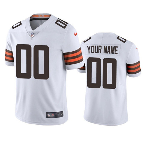 Cleveland Browns Men's 2020 Vapor Limited Custom Jersey, White, NFL Jersey - Tap1in