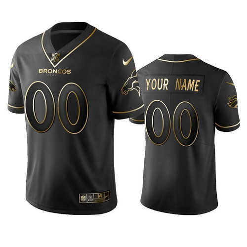 Men's Denver Broncos  Black Golden Edition Vapor Untouchable Limited Custom Jersey, NFL Jersey - Tap1in