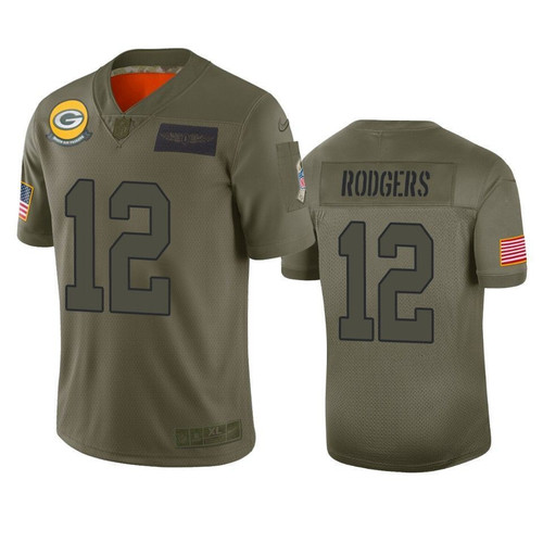 Green Bay Packers Aaron Rodgers Camo 2019 Salute to Service Limited Jersey