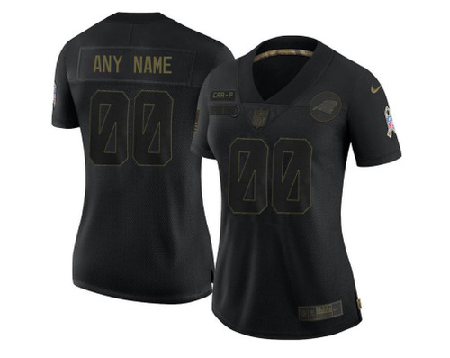 Women's Carolina Panthers  2020 Salute To Service Custom Jersey, Black, NFL Jersey - Tap1in