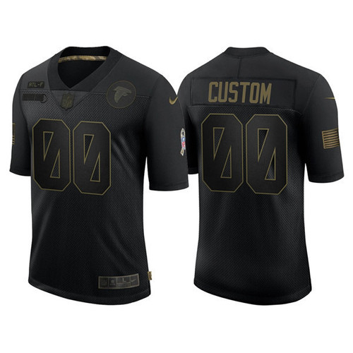Men's Atlanta Falcons  2020 Salute To Service Limited Stitched Custom Jersey, Black, NFL Jersey - Tap1in