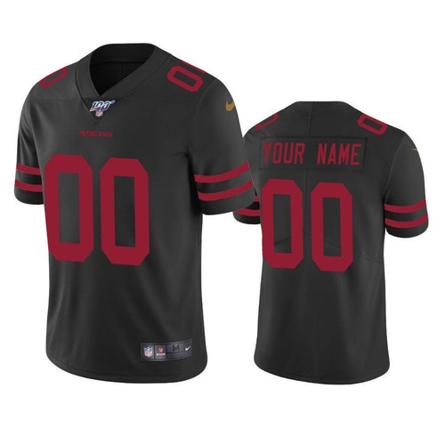 San Francisco 49ers Men's 100th Season Vapor Limited Custom Jersey, Black, NFL Jersey - Tap1in