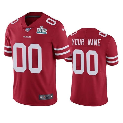 San Francisco 49ers Men's Super Bowl LIV Vapor Limited Custom Jersey, Scarlet, NFL Jersey - Tap1in