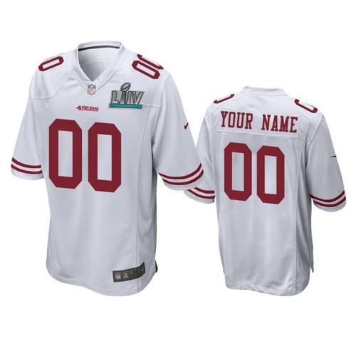 San Francisco 49ers Men's Super Bowl LIV Game Custom Jersey, White, NFL Jersey - Tap1in