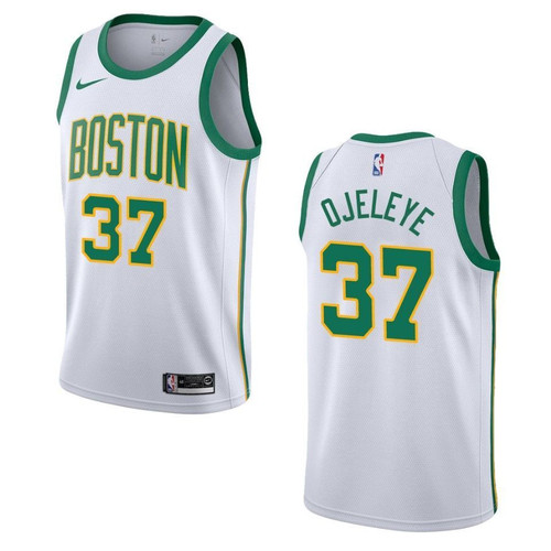 Men's 2019-20  Boston Celtics #37 Semi Ojeleye City Swingman- White Jersey