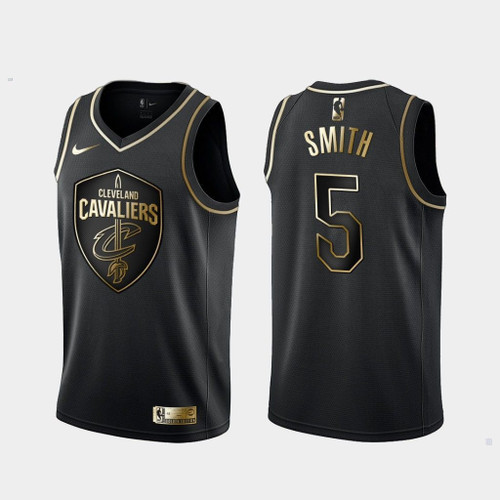 Men's  Cleveland Cavaliers #5 J.R. Smith Golden Edition Jersey - Black , Basketball Jersey