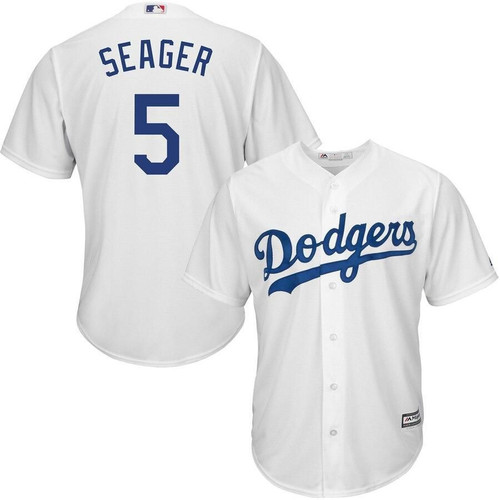 Men's Corey Seager Los Angeles Dodgers Majestic icial Cool Base Player- White Jersey