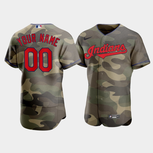 Men's Cleveland Guardians Custom Camo Armed Forces Day  Jersey