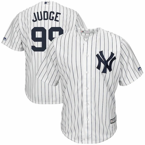 Men's Aaron Judge New York Yankees Majestic Big And Tall Cool Base Player- White Jersey