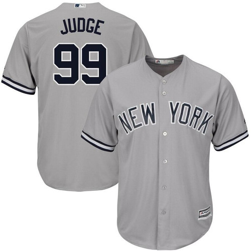 Men's Aaron Judge New York Yankees Majestic Road Cool Base Replica Player- Gray Jersey