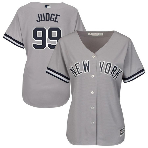 Women's Aaron Judge New York Yankees Majestic  Road Cool Base Replica Player- Gray Jersey