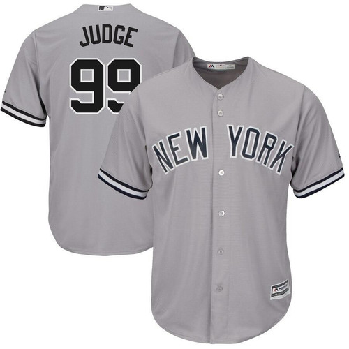 Men's Aaron Judge New York Yankees Majestic Big And Tall Cool Base Player- Gray Jersey