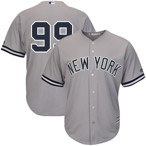 Men's Aaron Judge New York Yankees Majestic Cool Base Player Replica- Gray Jersey