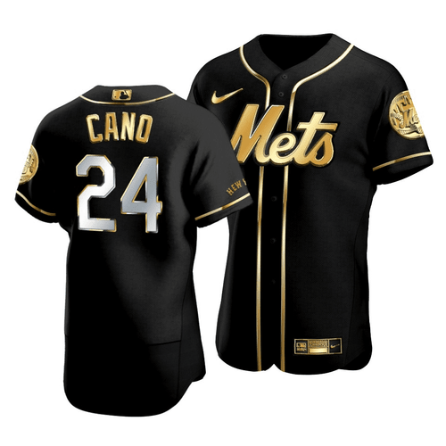 Men's  New York Mets Robinson Cano #24 Golden Edition Black  Jersey , MLB Jersey