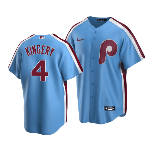 Men's  Philadelphia Phillies Scott Kingery #4 Cooperstown Collection Light Blue Road Jersey , MLB Jersey