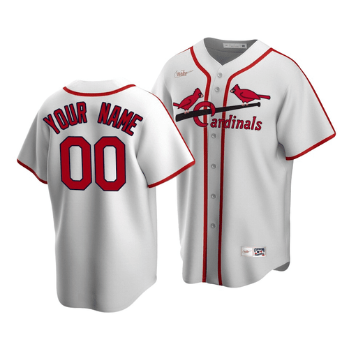 Men's  St. Louis Cardinals Custom #00 Cooperstown Collection White Home Jersey
