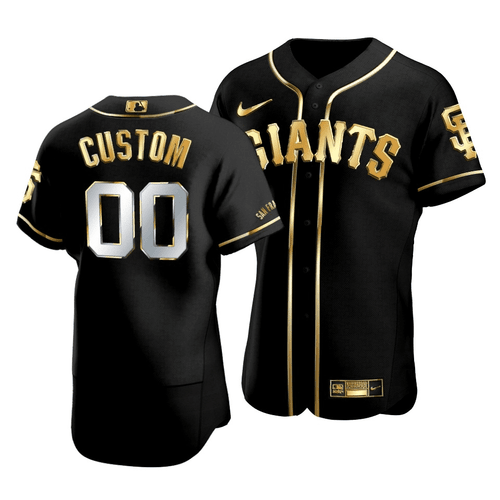 Men's  San Francisco Giants Custom #00 Golden Edition Black Jersey