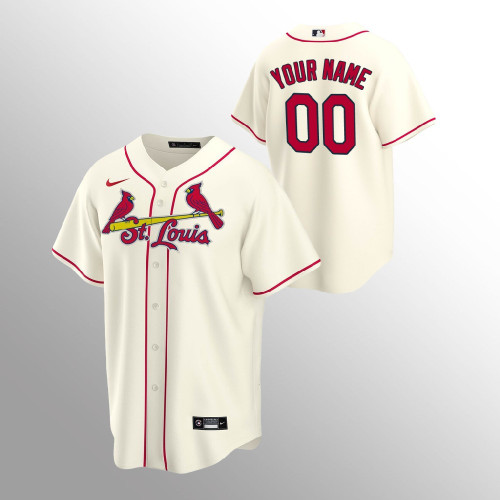Men's  St. Louis Cardinals Custom #00 Cream Replica Alternate Jersey