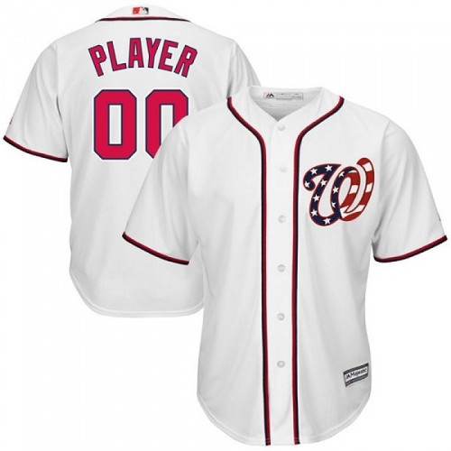Youth's   Custom Washington Nationals  White Home Cool Base Jersey