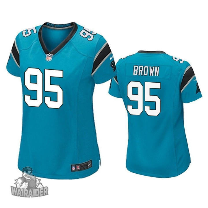 Carolina Panthers Derrick Brown Blue 2020 NFL Draft Game Jersey