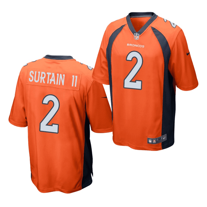 Denver Broncos Patrick Surtain II 2021 NFL Draft Game Jersey - Orange