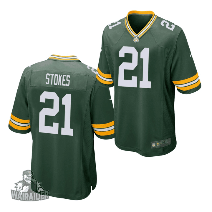 Green Bay Packers Eric Stokes 2021 NFL Draft Game Jersey - Green