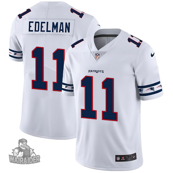 New England Patriots #11 Julian Edelman White Team Logo Vapor Limited NFL Jersey