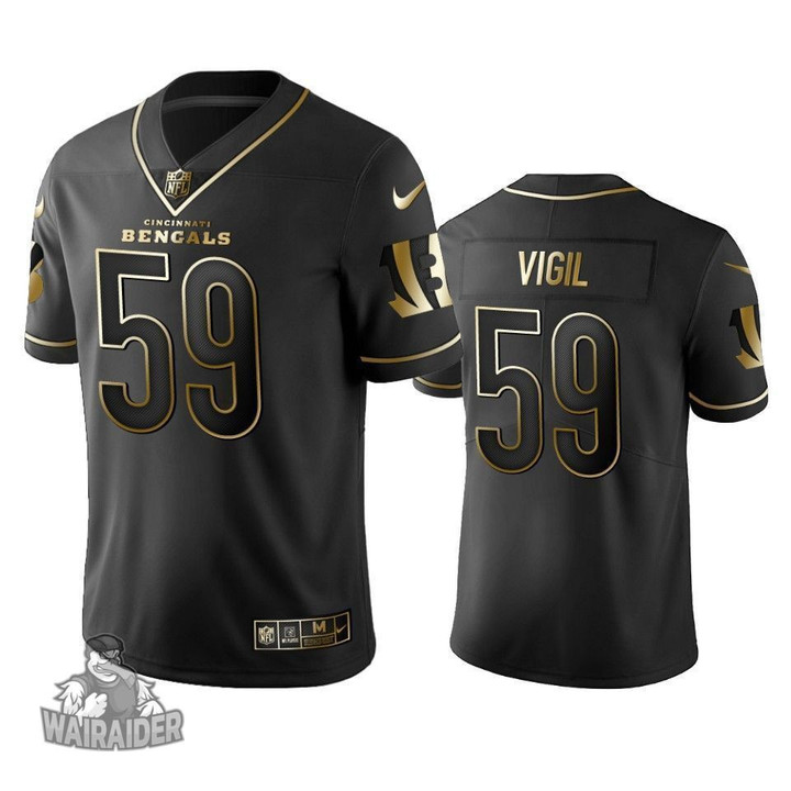 Cincinnati Bengals Nick Vigil Black Golden Edition 2019 Vapor Untouchable Limited- Men's Jersey