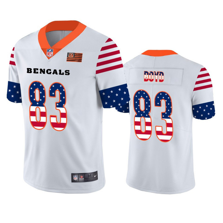 Tyler Boyd Cincinnati Bengals White Independence Day Stars & Stripes Jersey