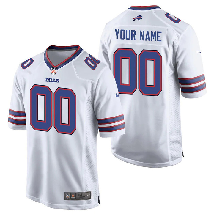 Buffalo Bills Youth Road Game Custom Jersey, White, NFL Jersey - Tap1in