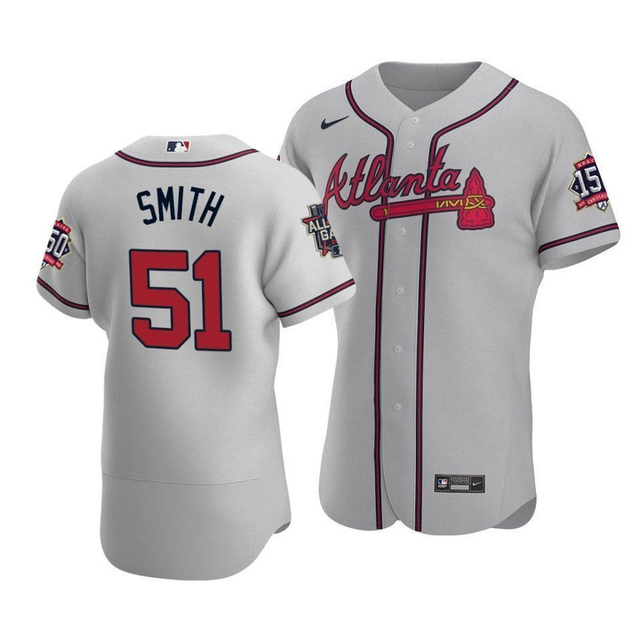 Men's Atlanta Braves Will Smith #51 2021 MLB All-Star Game Patch RoadGray Jersey