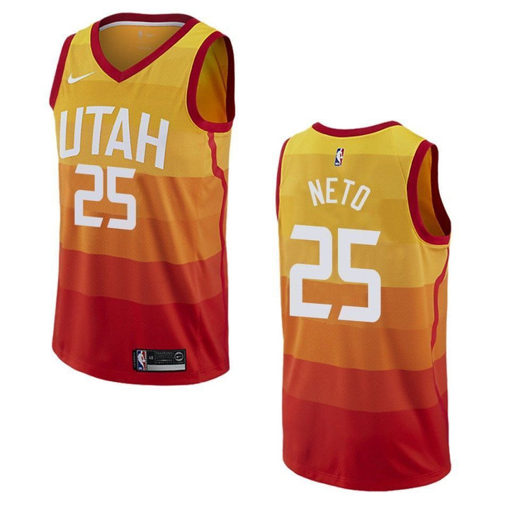 Men's 2019-20  Utah Jazz #25 Raul Neto City Swingman Jersey - Gold