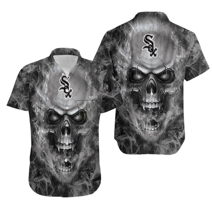 Chicago White Sox Mlb Fan Skull Hawaiian Shirt