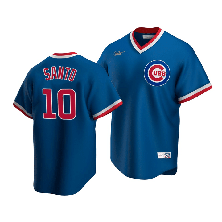 Men's  Chicago Cubs Ron Santo #10 Cooperstown Collection Royal Road Jersey , MLB Jersey