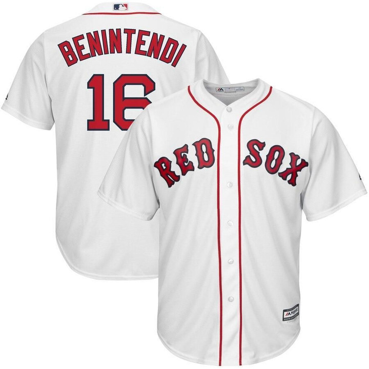 Men's Andrew Benintendi Boston Red Sox Majestic Home Official Cool Base Player Jersey - White , MLB Jersey