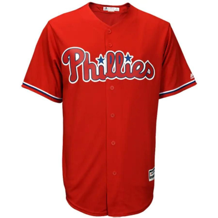 Scott Kingery Philadelphia Phillies Majestic Fashion Official Cool Base Player Jersey - Scarlet , MLB Jersey