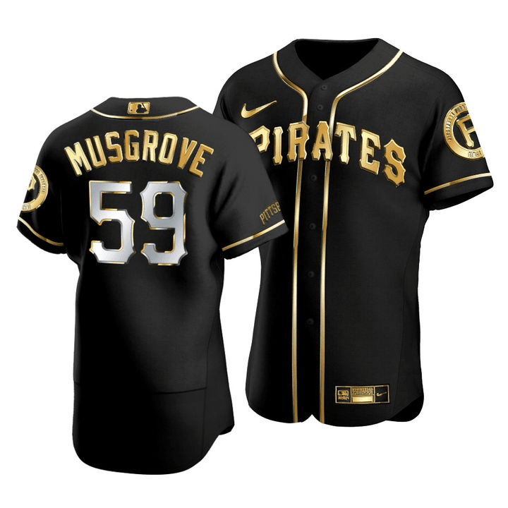 Men's  Pittsburgh Pirates Joe Musgrove #59 Golden Edition Black  Jersey , MLB Jersey