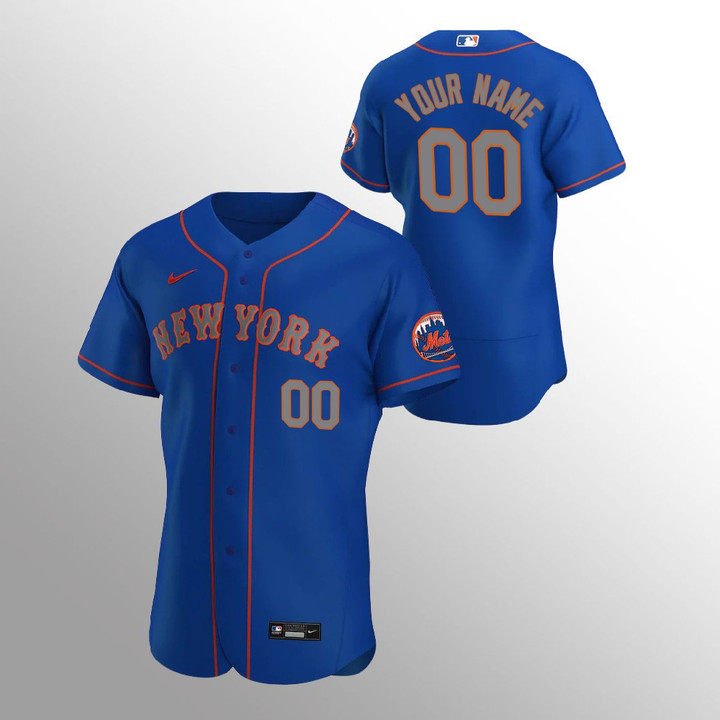 Men's New York Mets Custom  Royal 2020 Alternate Jersey