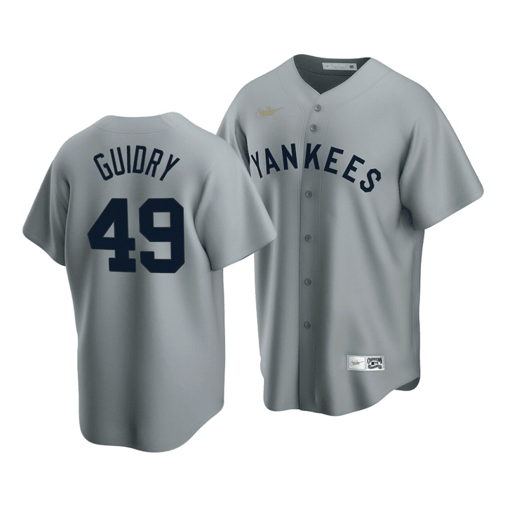 Men's New York Yankees Ron Guidry #49 Cooperstown Collection Gray Road Jersey , MLB Jersey