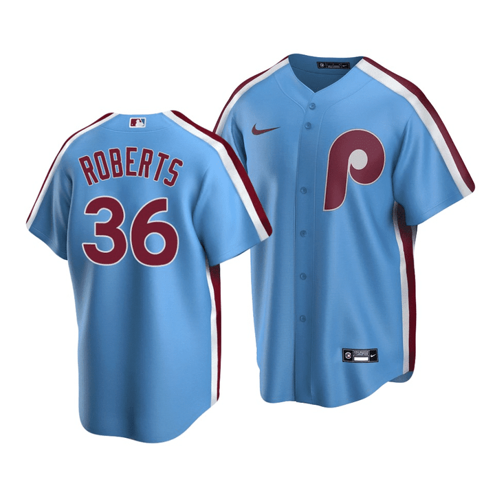 Men's Philadelphia Phillies Robin Roberts #36 Cooperstown Collection Light Blue Road Jersey , MLB Jersey